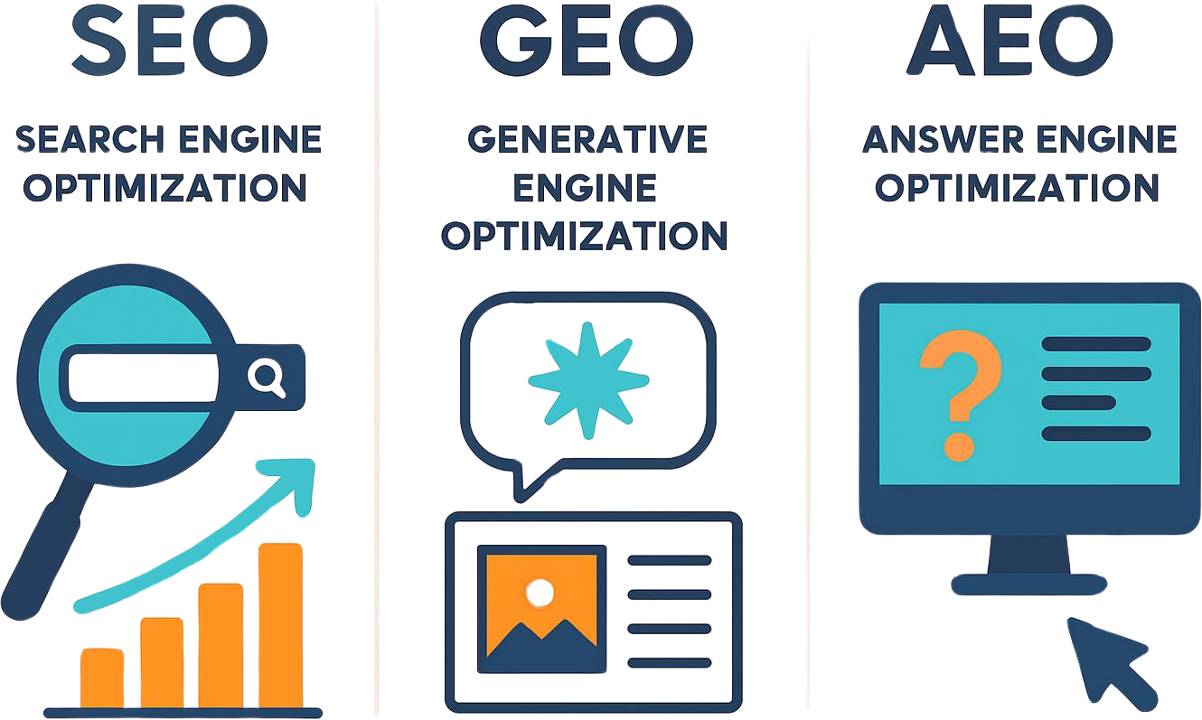 SEO vs. GEO vs. AEO for Contractors